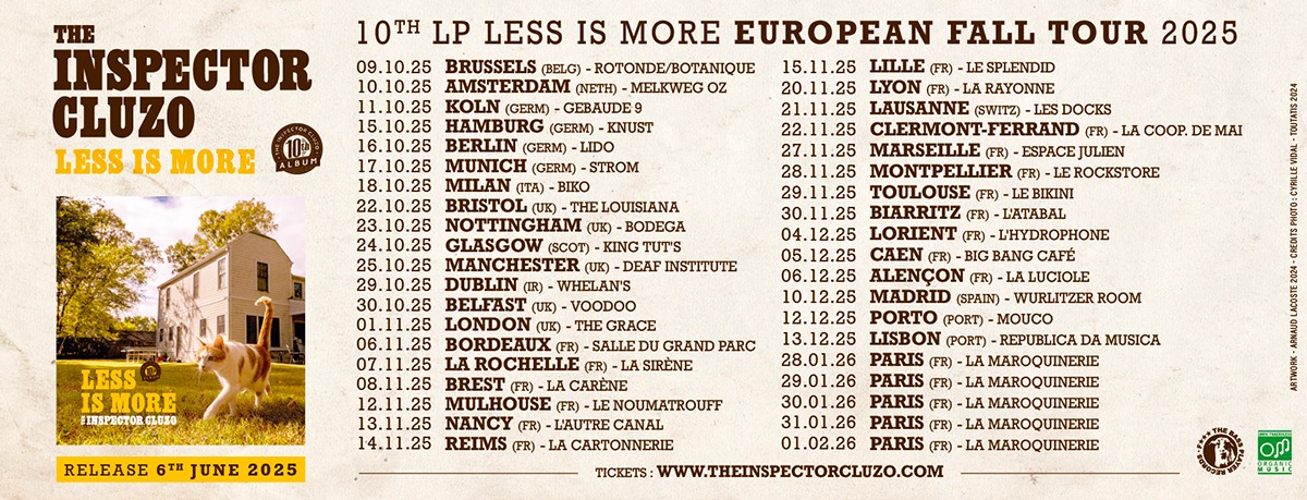 Grosse tournée pour The Inspector Cluzo